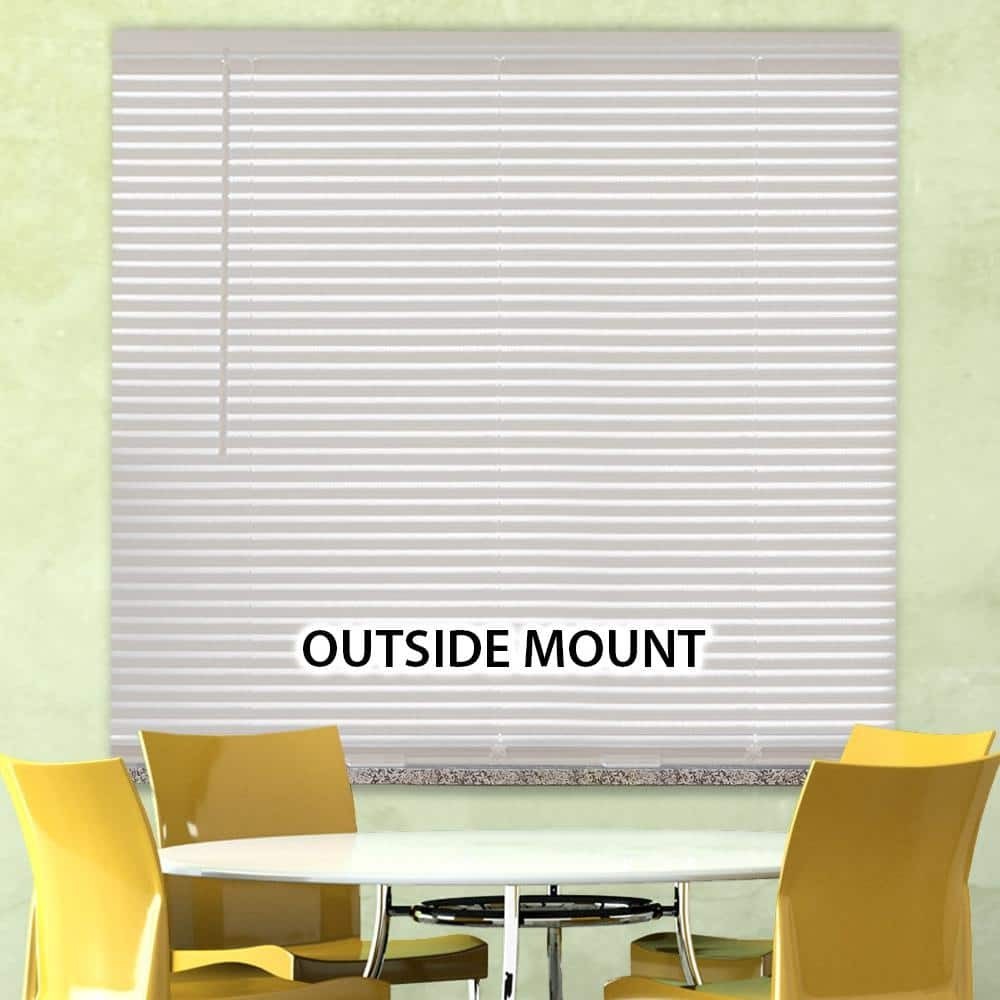 White Cordless Room-Darkening Vinyl Mini Blinds 27×48 in Slats Light Blocking