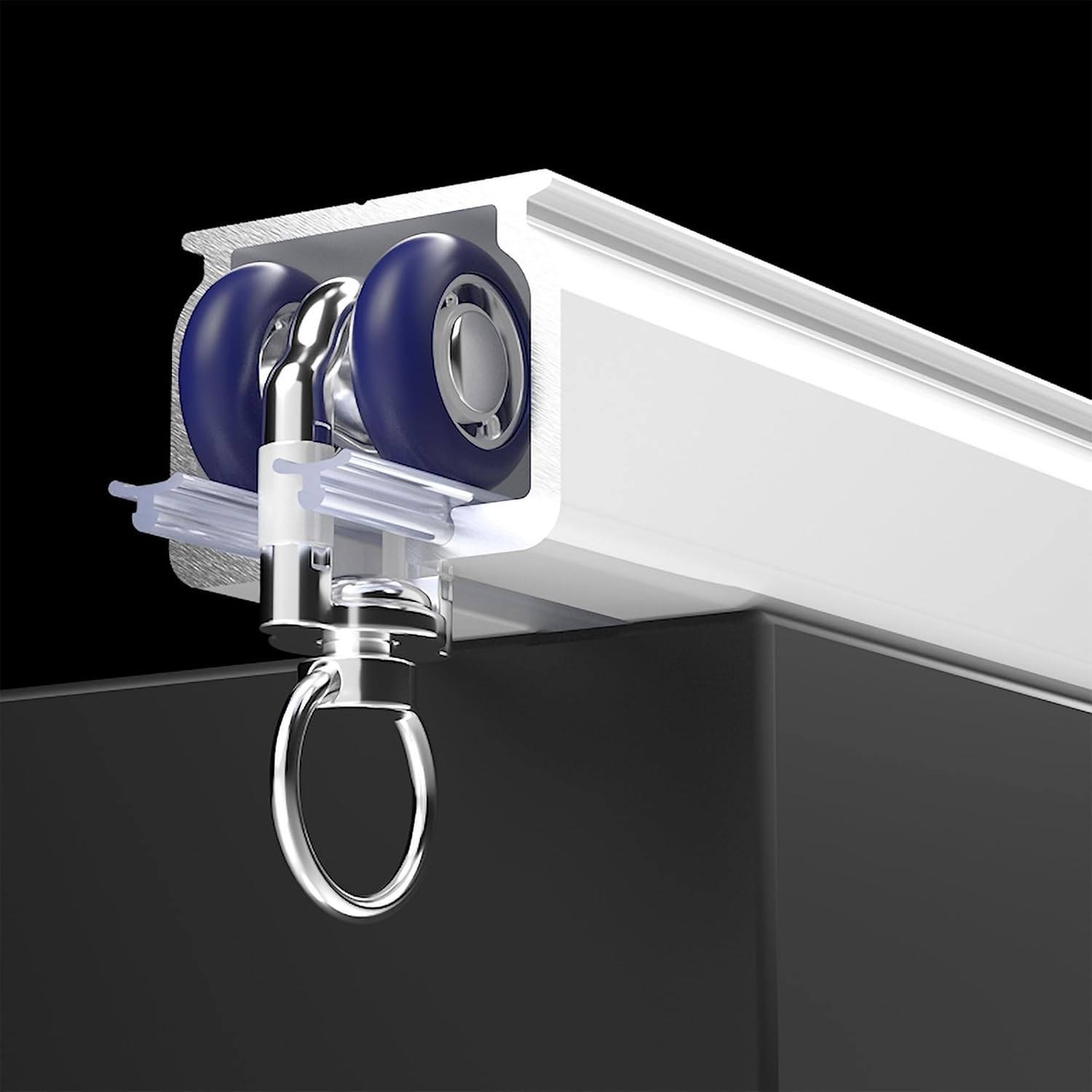 Riel Cortina Techo 2m Blanco Deslizante para Cortinas y Divisor