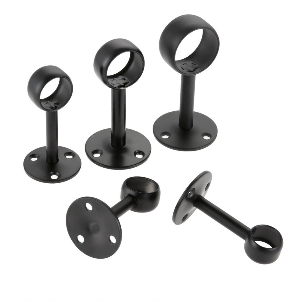 2Pcs Flange Rod Holder Closet Pole Socket Stainless Steel for tube Dia.16mm-32mm