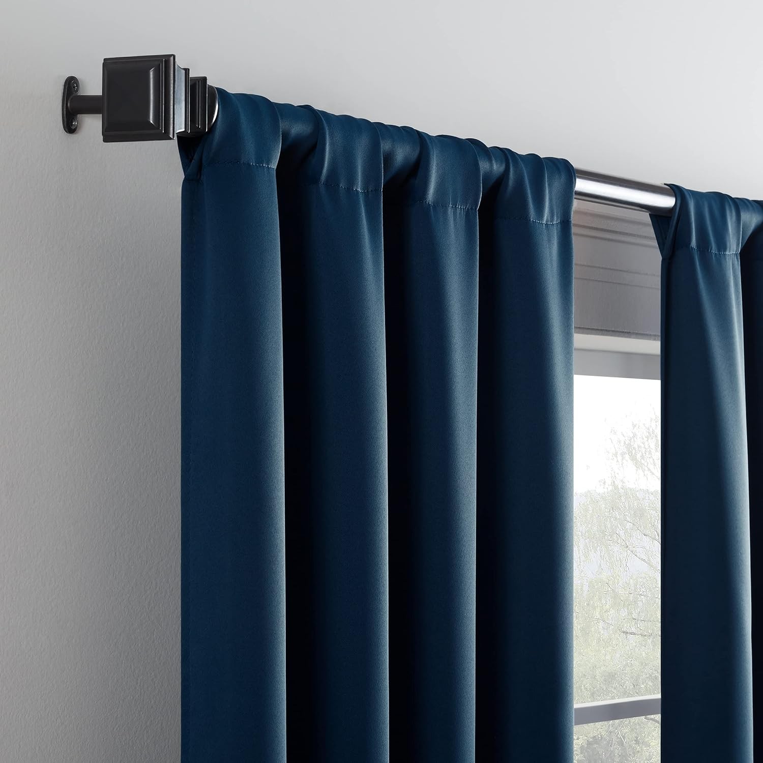 Blackout Curtains Bedroom-Darrell 37″ x 84″ Insulated Darkening Single Panel Rod