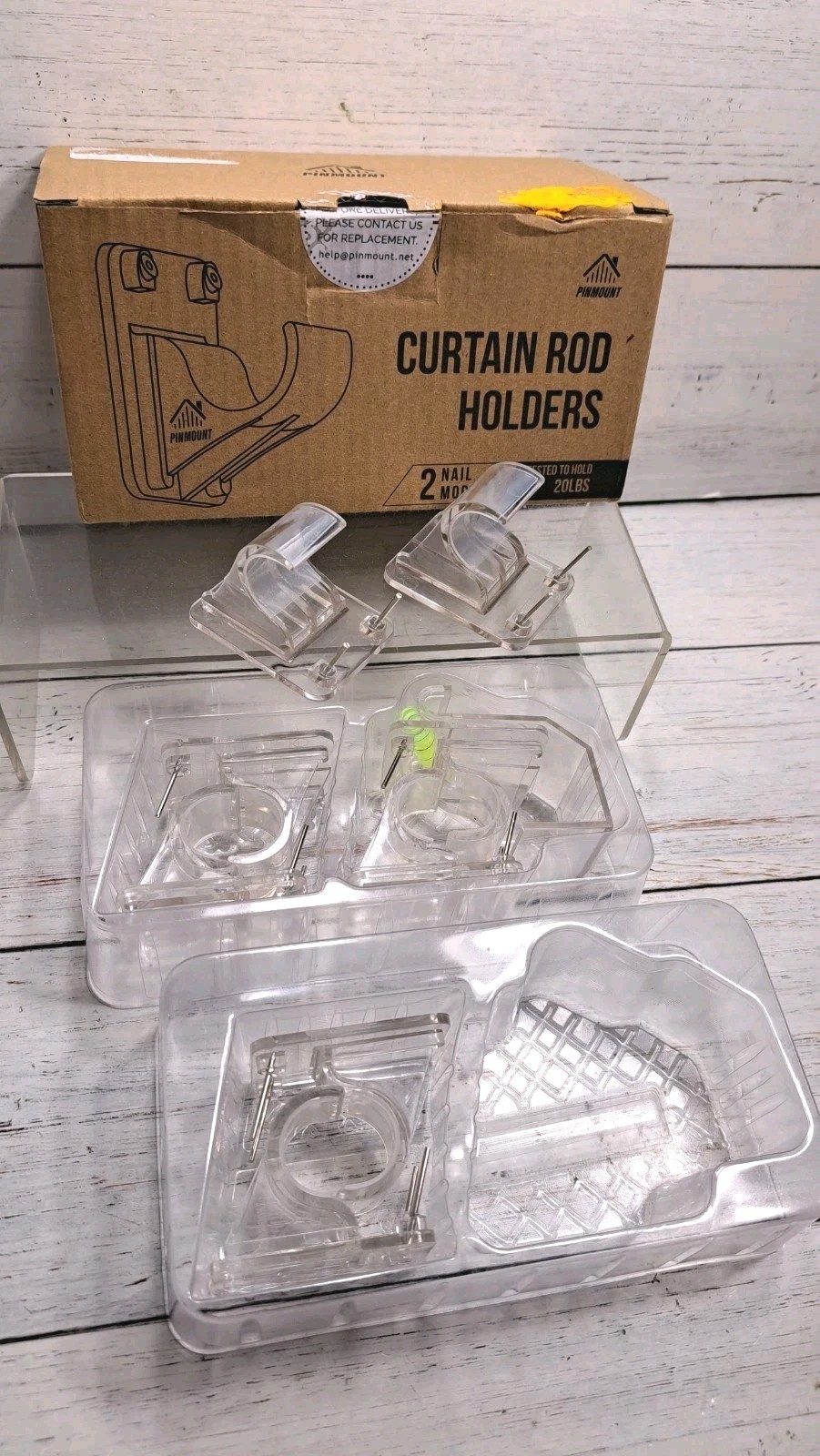 Heavy Duty Curtain Rod Holders with Wide Hook, 5X Stronger Than Adhesive 8 Pack