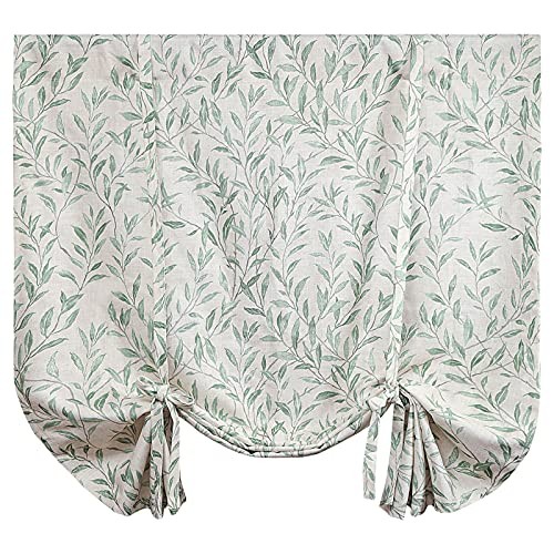 Tie Up Window Shade Rod Pocket Panel, Lovely 42″W x 63″L (Pack of 1) Green