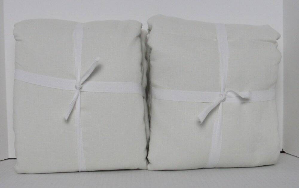 Pottery Barn Belgian Flax Linen Pinch Pleat B/O Curtains Set/2 50/84 Class Ivory