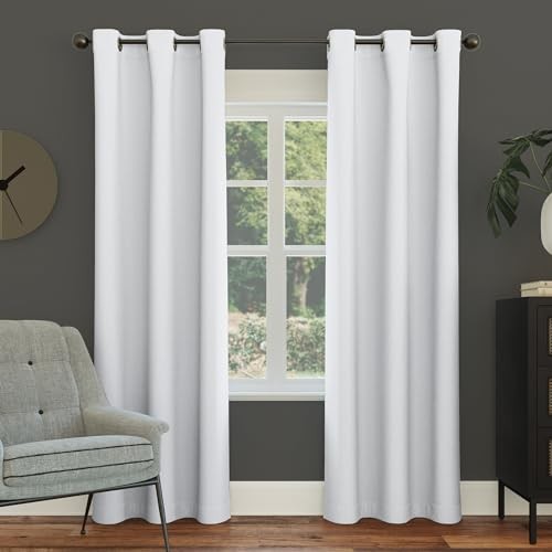 Sun Zero Easton Energy Saving Blackout Grommet Curtain Panel 40″ x 84″Dove White
