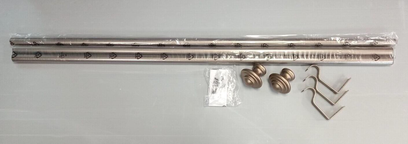 Exclusive Home Ozzi 1″ Window Curtain Rod & Finial Set Antique Brass – 66″-120″