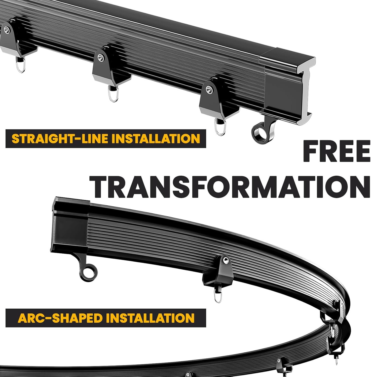 Flexible Ceiling Curtain Track Ceiling Mount, Curved Curtain Rod, Sliding Curtai
