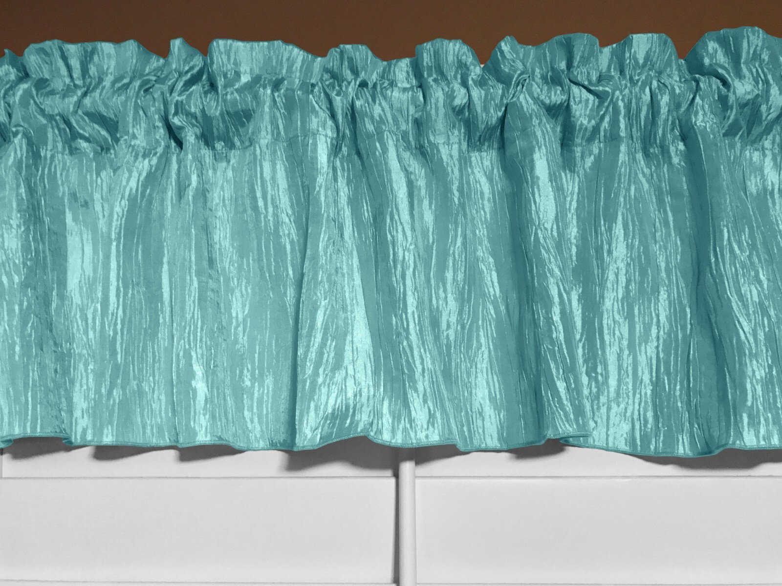 lovemyfabric Crinkle Taffeta Crushed Style Window Valance Window Decor 52″ Wide