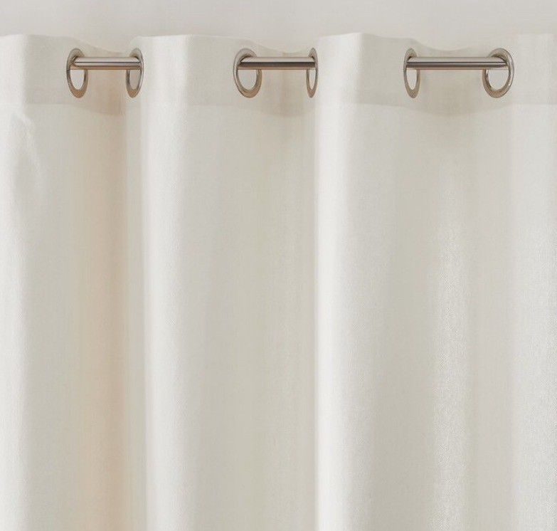 IKEA MERETE Curtain Drapes 57×84″ White/ivory 1 Pair Denim Grommets Cotton