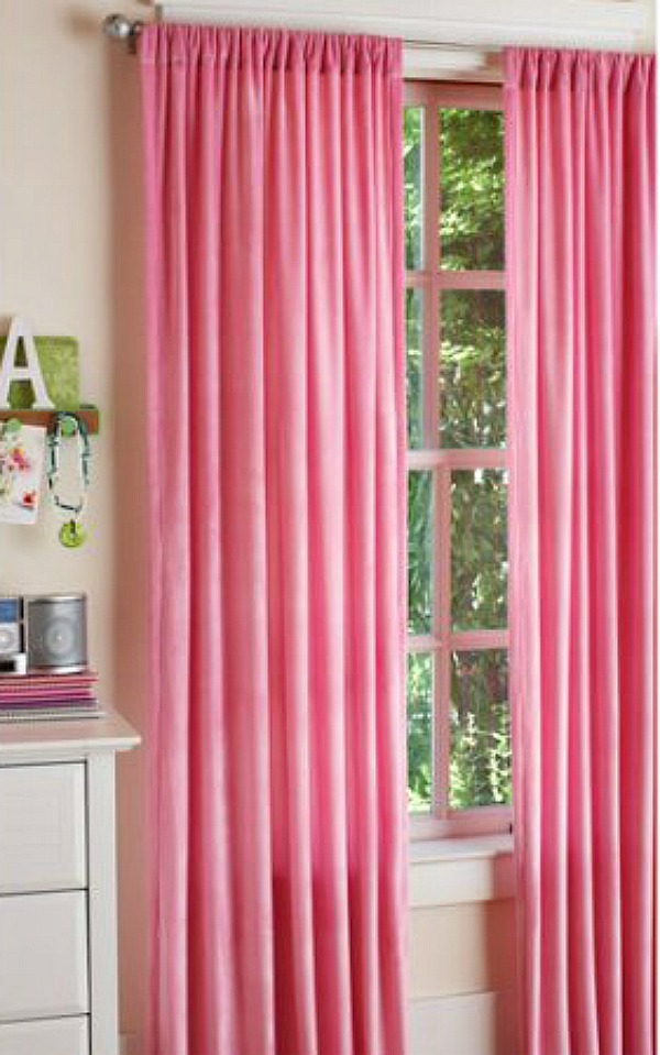NEW Your Zone Plush Window Curtain Panel PINK Jubilee 42″W x 84″L