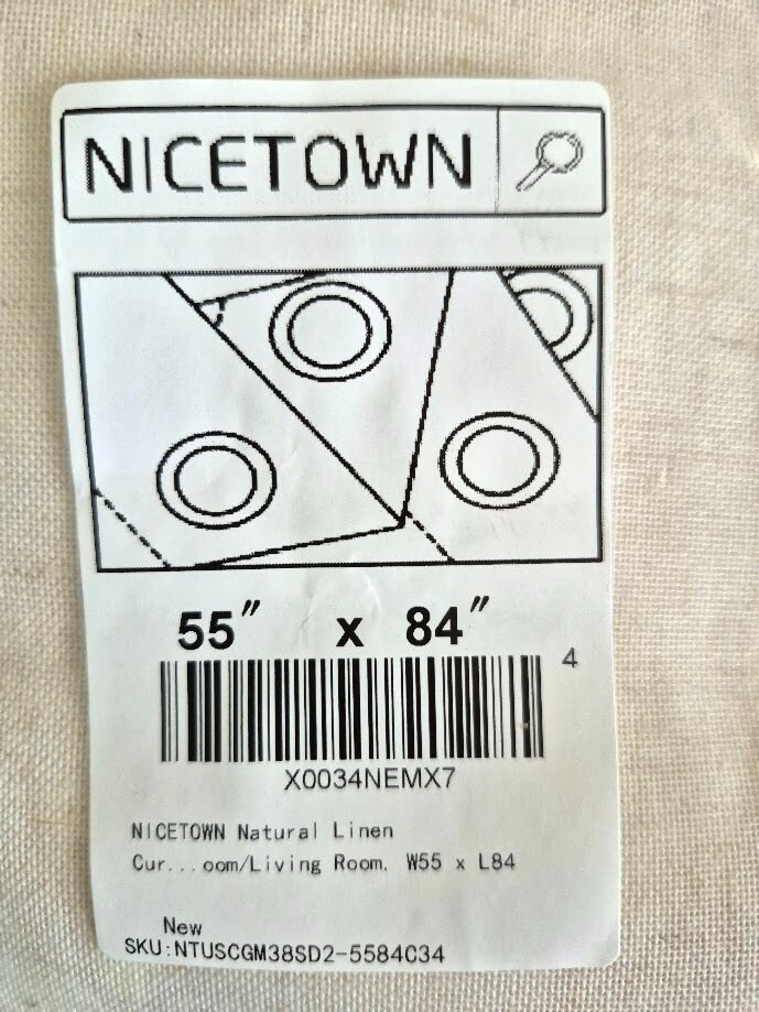 Nicetown Light Filtering Natural Linen Curtain Panels Set of 2 – New In Pack