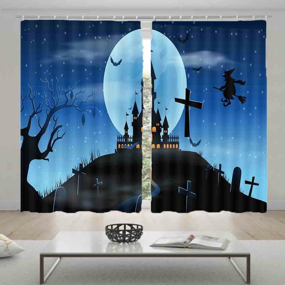 Angle Illusion Moon 3D Curtain Blockout Photo Printing Curtains Drape Fabric