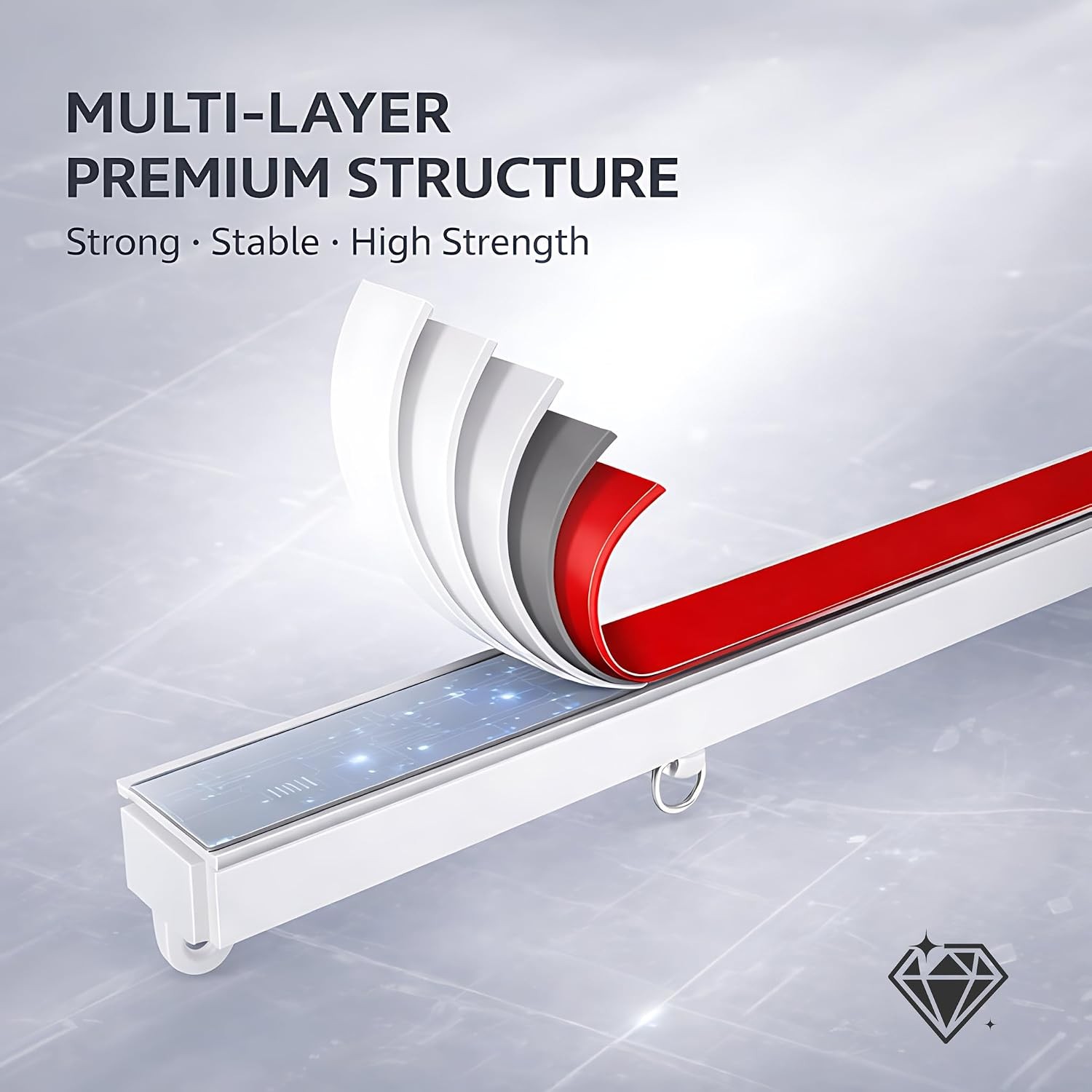Self Adhesive Curtain Track, No Drill Adhesive Curtain Track, Peel and Stick