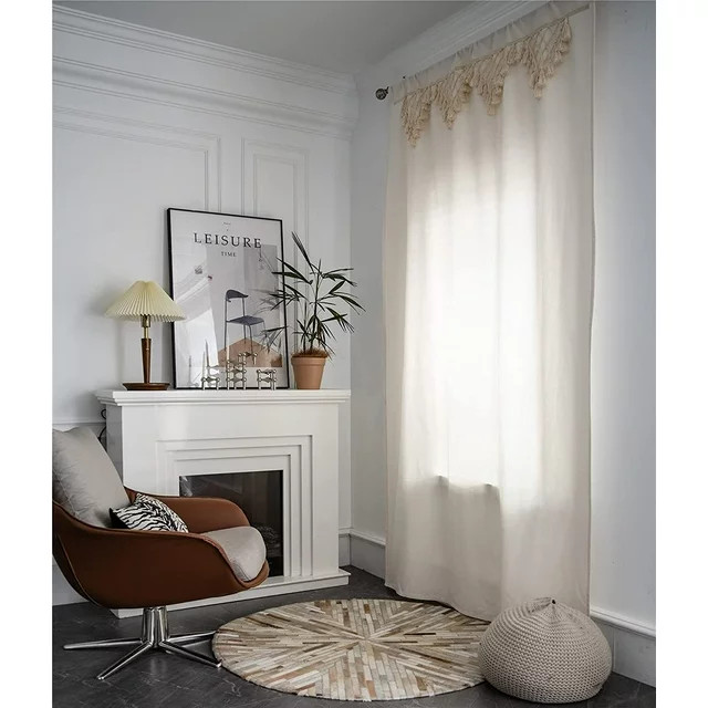 White and Fresh Window Curtain Panel 1pc – Linen Blend Light Filtering Bedroom