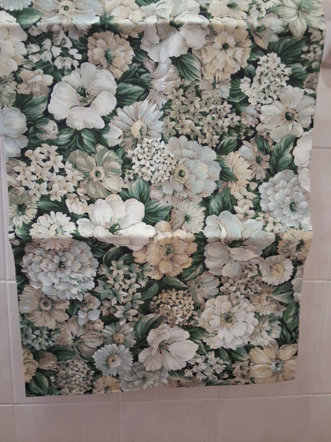 NWOT SHERIDAN Australia Blouson Valance White Magnolia Green Floral 88×15″