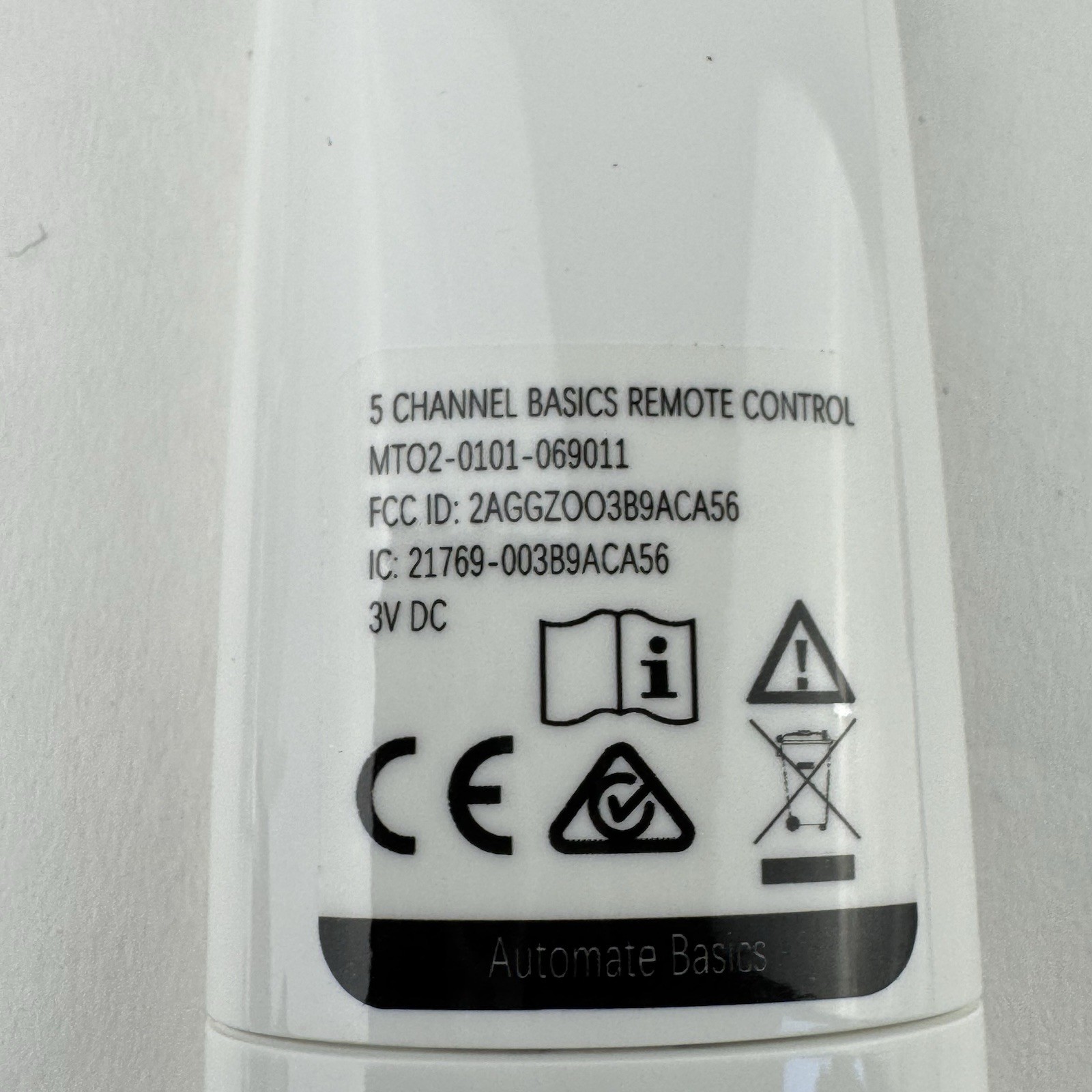RollEase Automate Basics Remote Control MT02-0101-069011 5 Channel Shade Remote