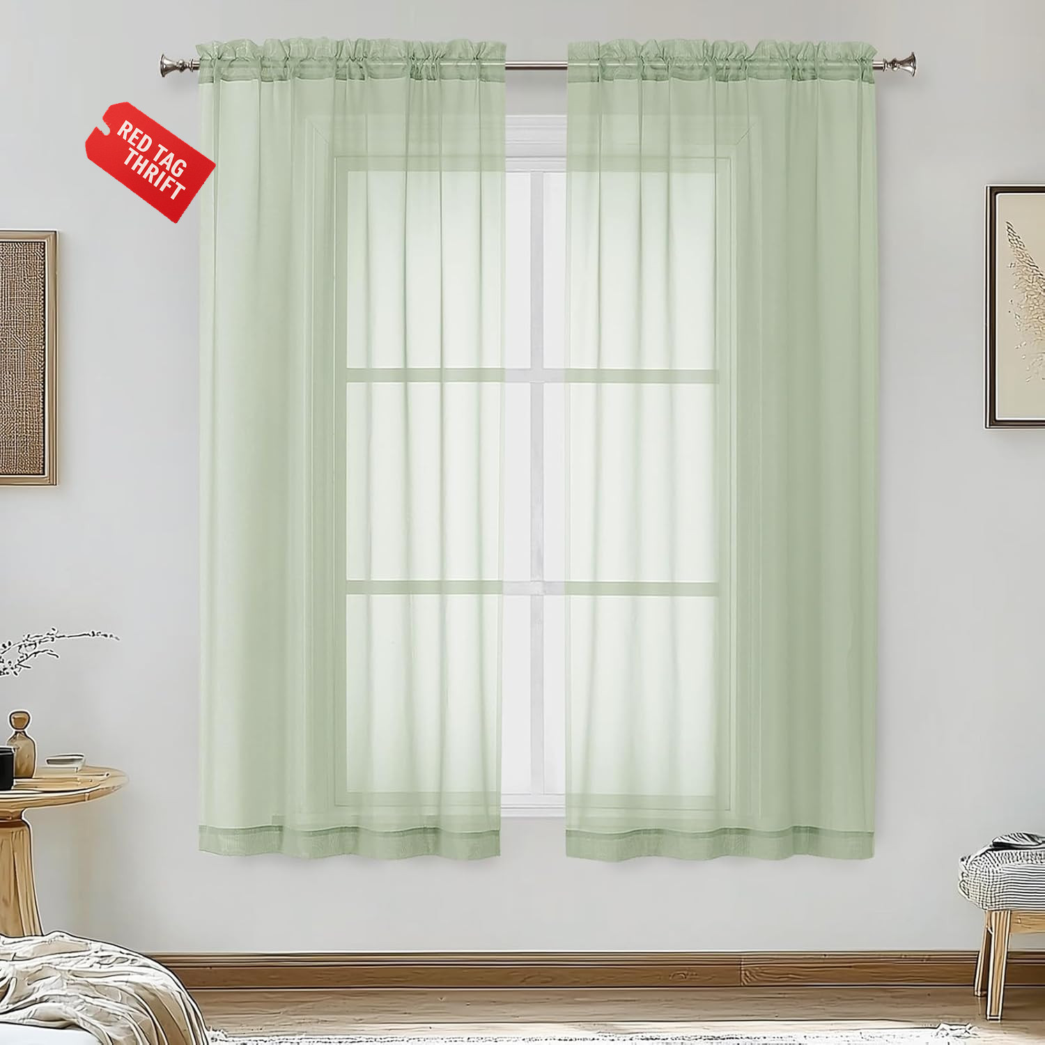 Turquoise Sheer Curtains 2 Panel Sets 84″ Inch Length