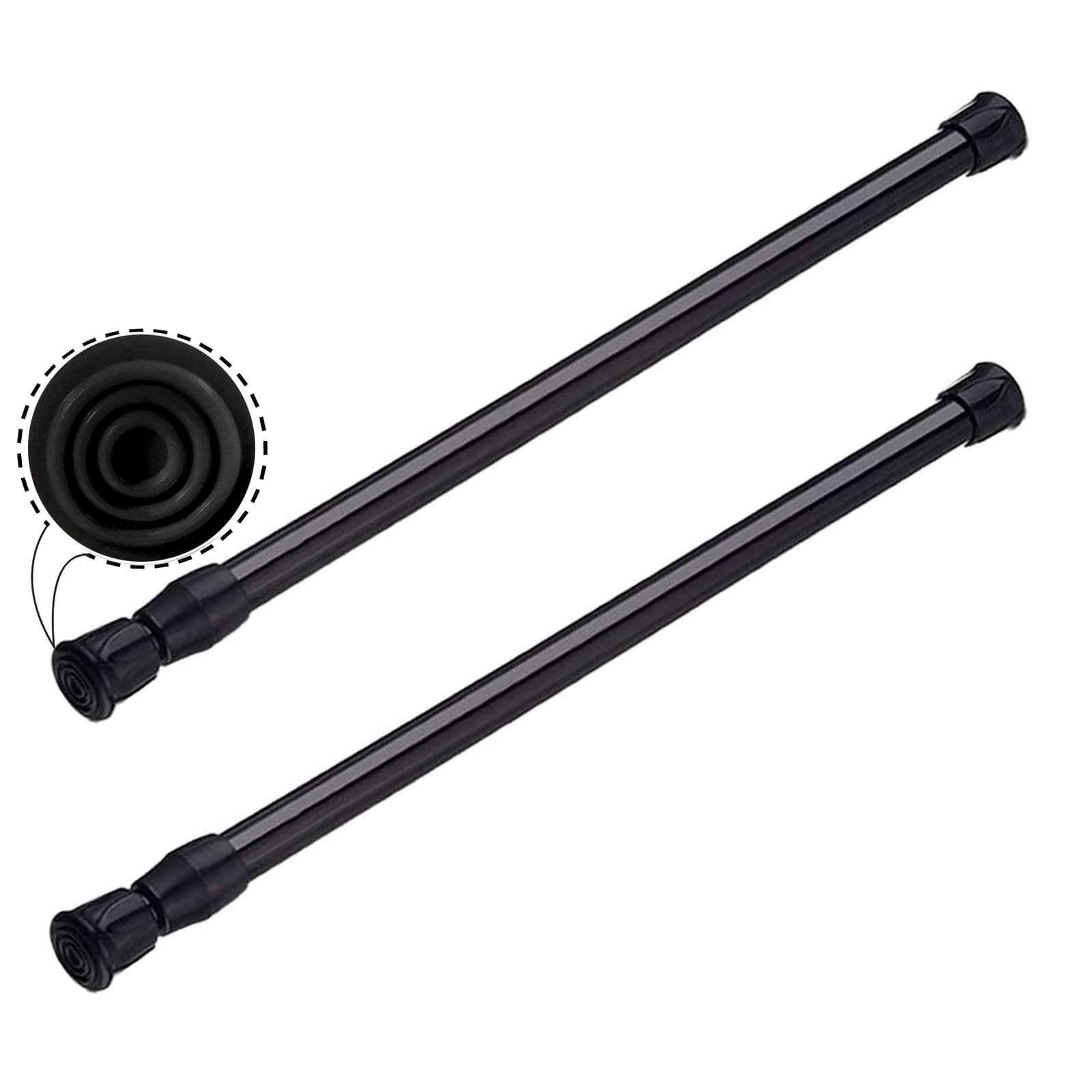 2pcs Black Tension Rod 16 to 28 Inch Expandable Spring Rods,No Drilling Rustp