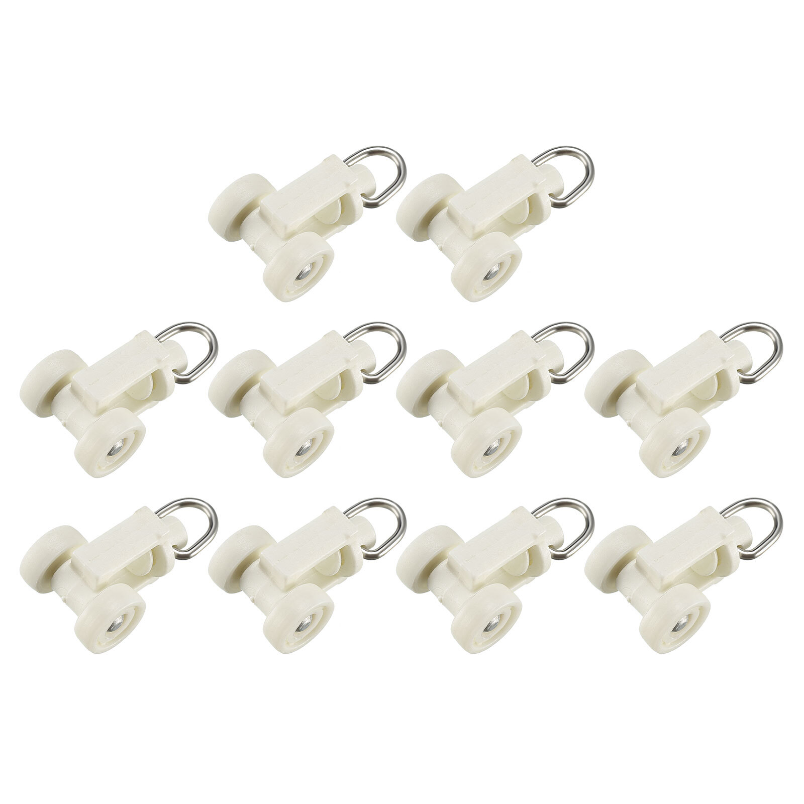 50Pcs Curtain Track Rollers 10mm 0.39″ Plastic Twin Wheeled Carriers