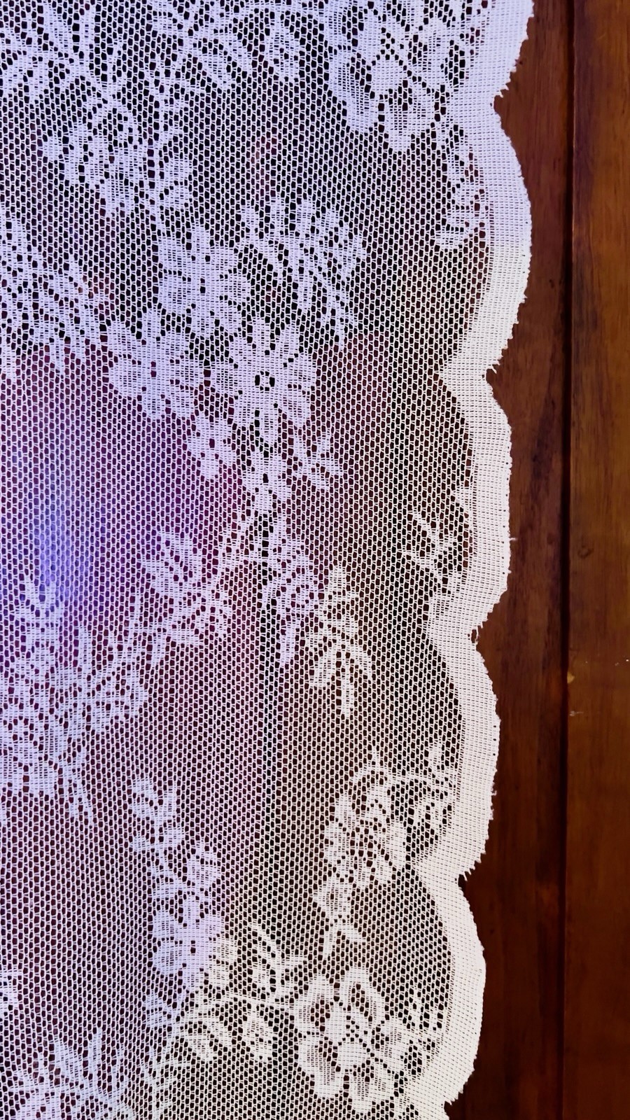 1 of 16 VTG WHITE ROSE FLORAL NET LACE CURTAIN PANELS SCALLOPED SIDES 60×87 8 PR