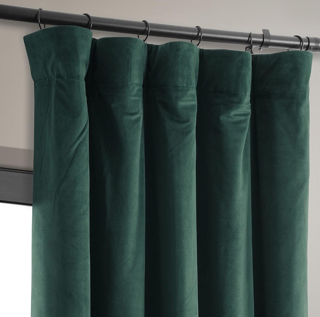 HPD Half Price Drapes Signature Velvet Thermal Blackout Curtains – Forest Green