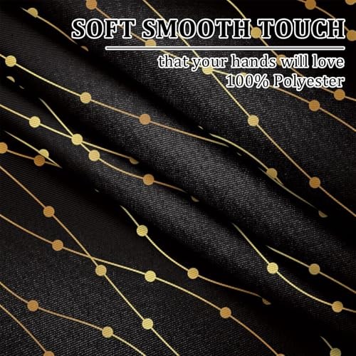 42 x 63 Inch Gold Wave Line Dots Blackout 42″W x 63″L (Pack of 2) Striped-5