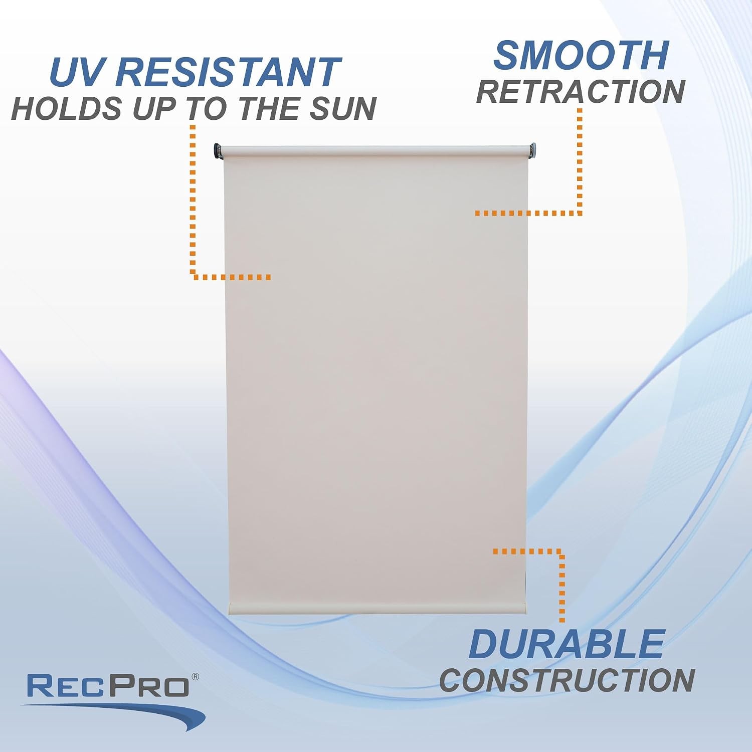 Oyster White RV Roller Shades | Slow-Rise Roller Shades | Darkening Window Cover