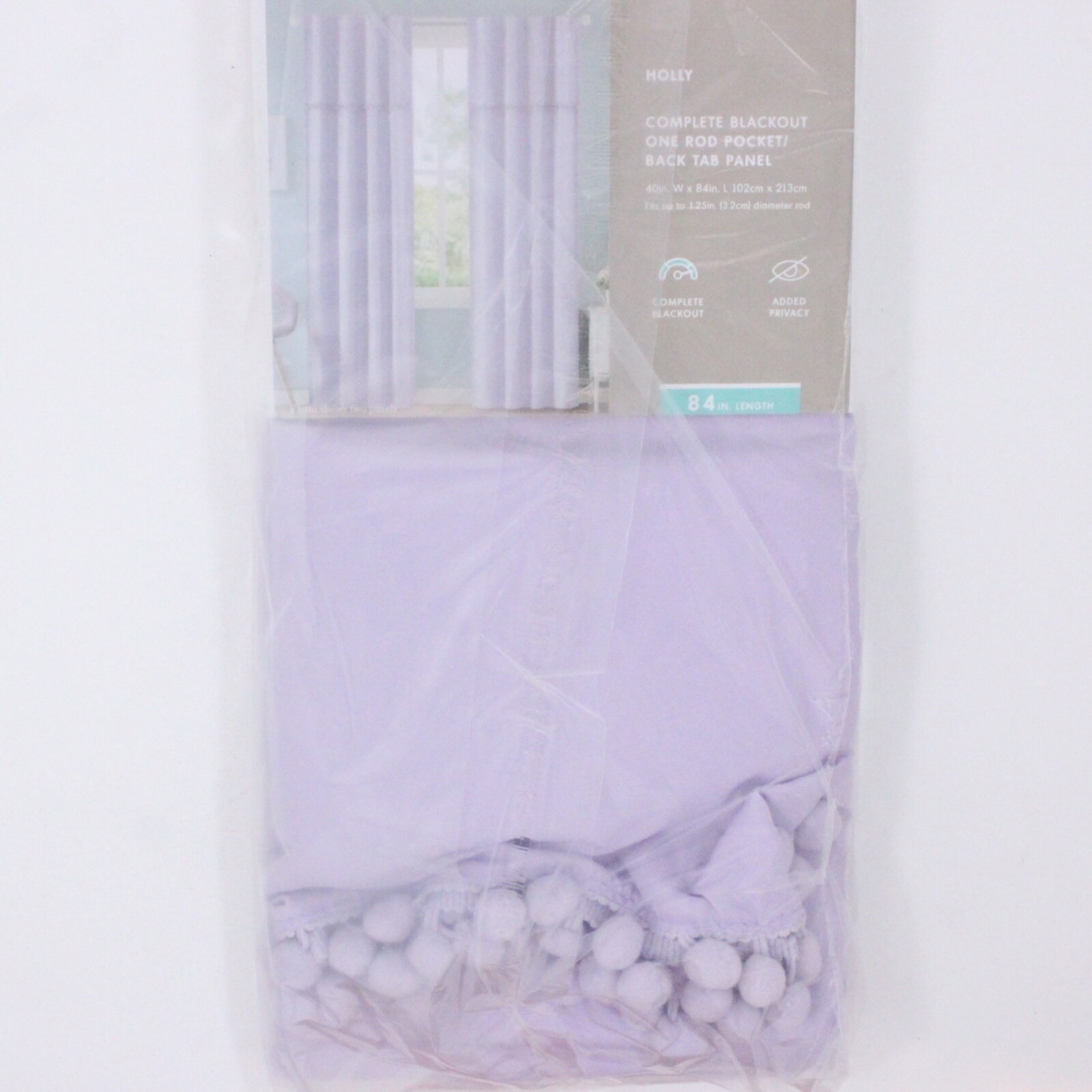 INK+IVY Kids 40″x84″ Holly Pom Pom Blackout Curtain Panel Rod Pocket Back Tab