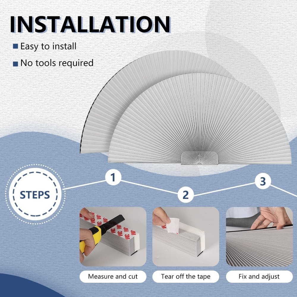 Arch Window Shades Light Filtering Half Circle Cellular Shades, Pleated Blind…