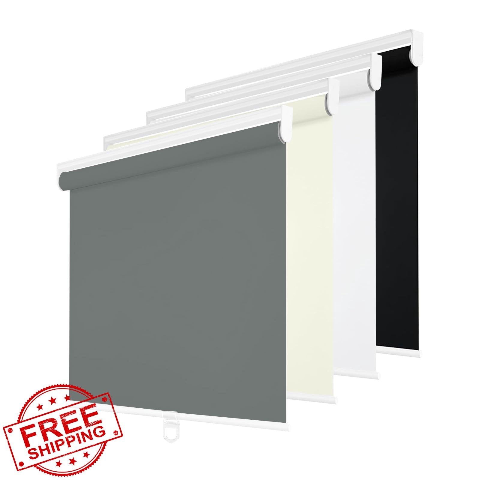 Changshade Grey Blackout Roller Shades 55″w x 72″h Cordless
