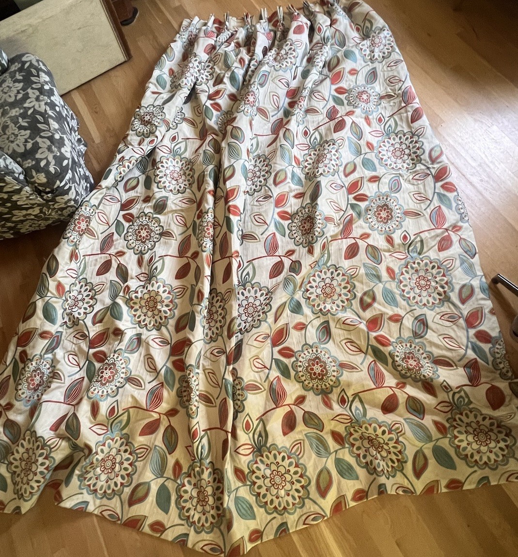 3 Custom Jacobean Embroidered Pinch Pleat Drapes Curtains 40” X 100” 3 Panels