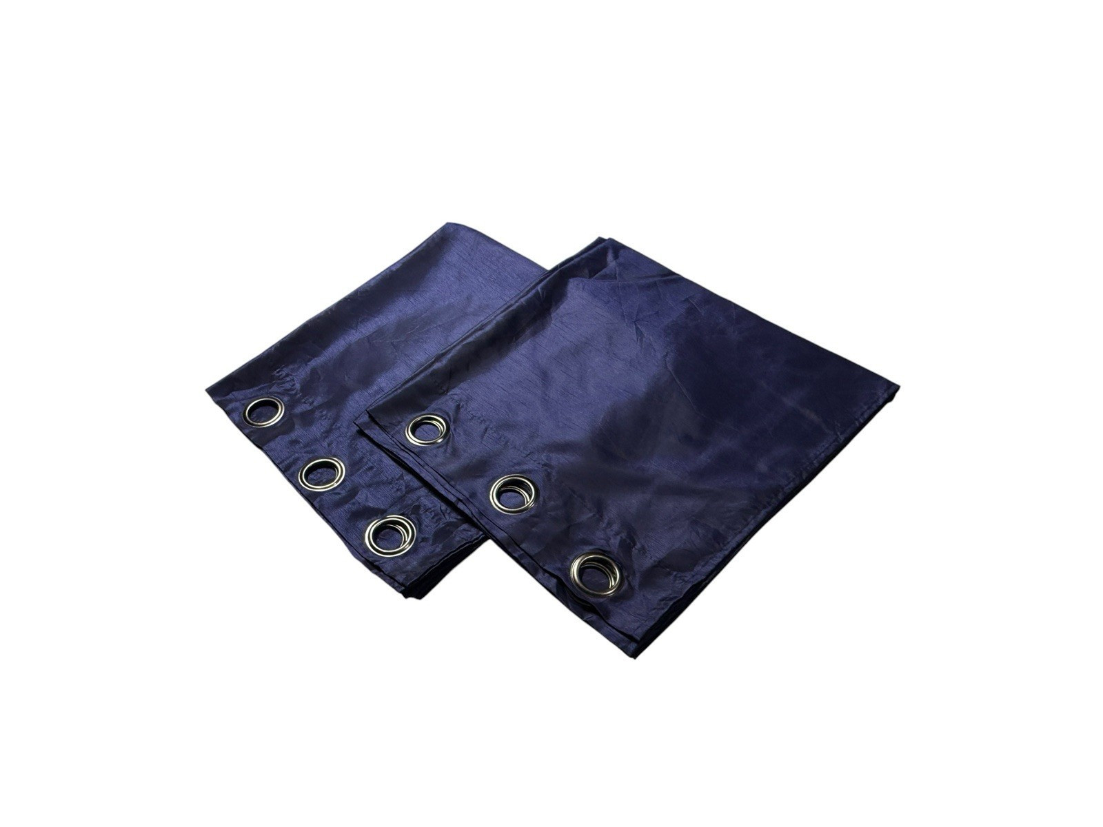 Pair Navy Blue Faux Silk Curtains Panels 84 Long Dark Indigo Drapes Beautiful 2