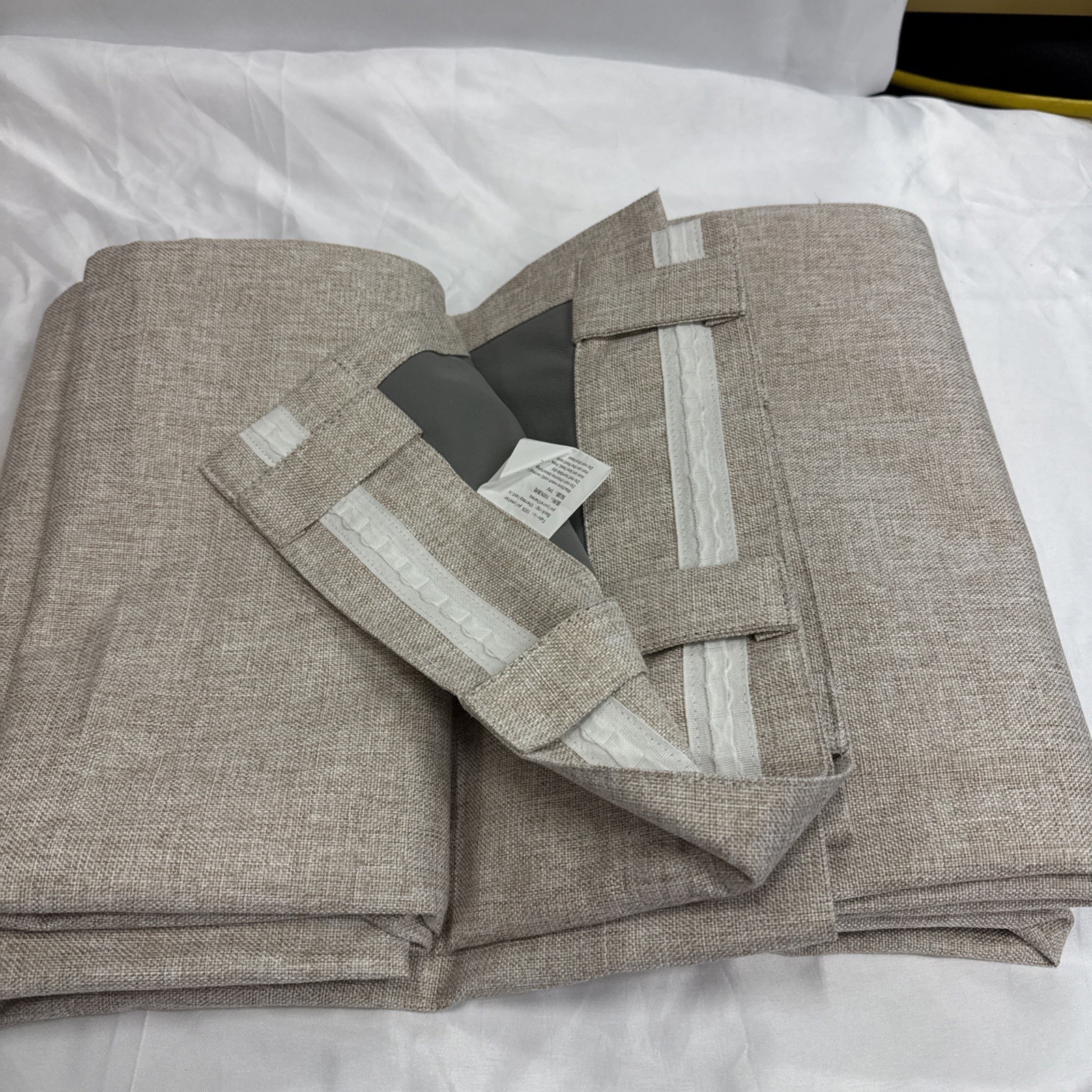 MIULEE Linen Texture Curtains Solid 100% Blackout Beige 52″x90″ 2 Panels