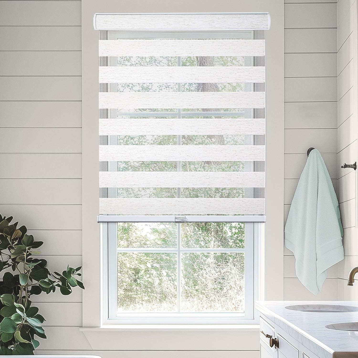 Natural Zebra Roller Blinds, 32″ W x 72″ H, Stylish Window Shades