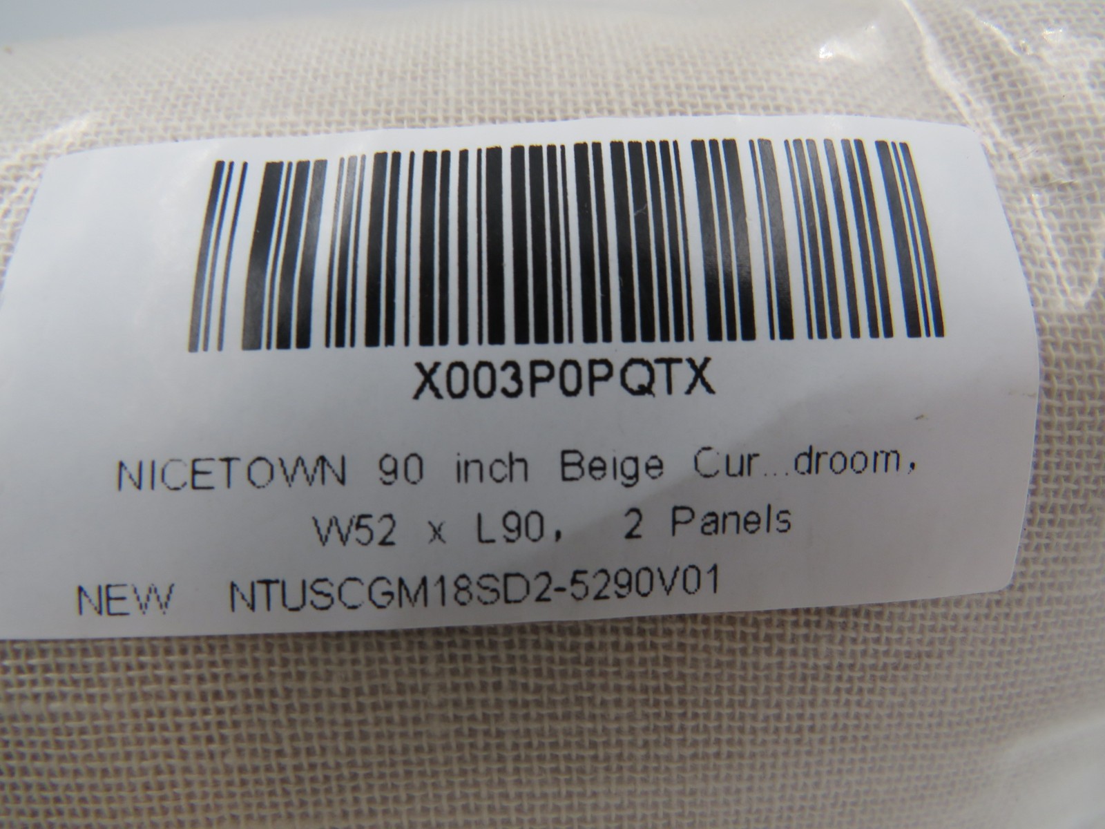 NICETOWN 90″ Beige Curtains Linen Sheer Faux Flax Window Drapes W52 x L90 NEW