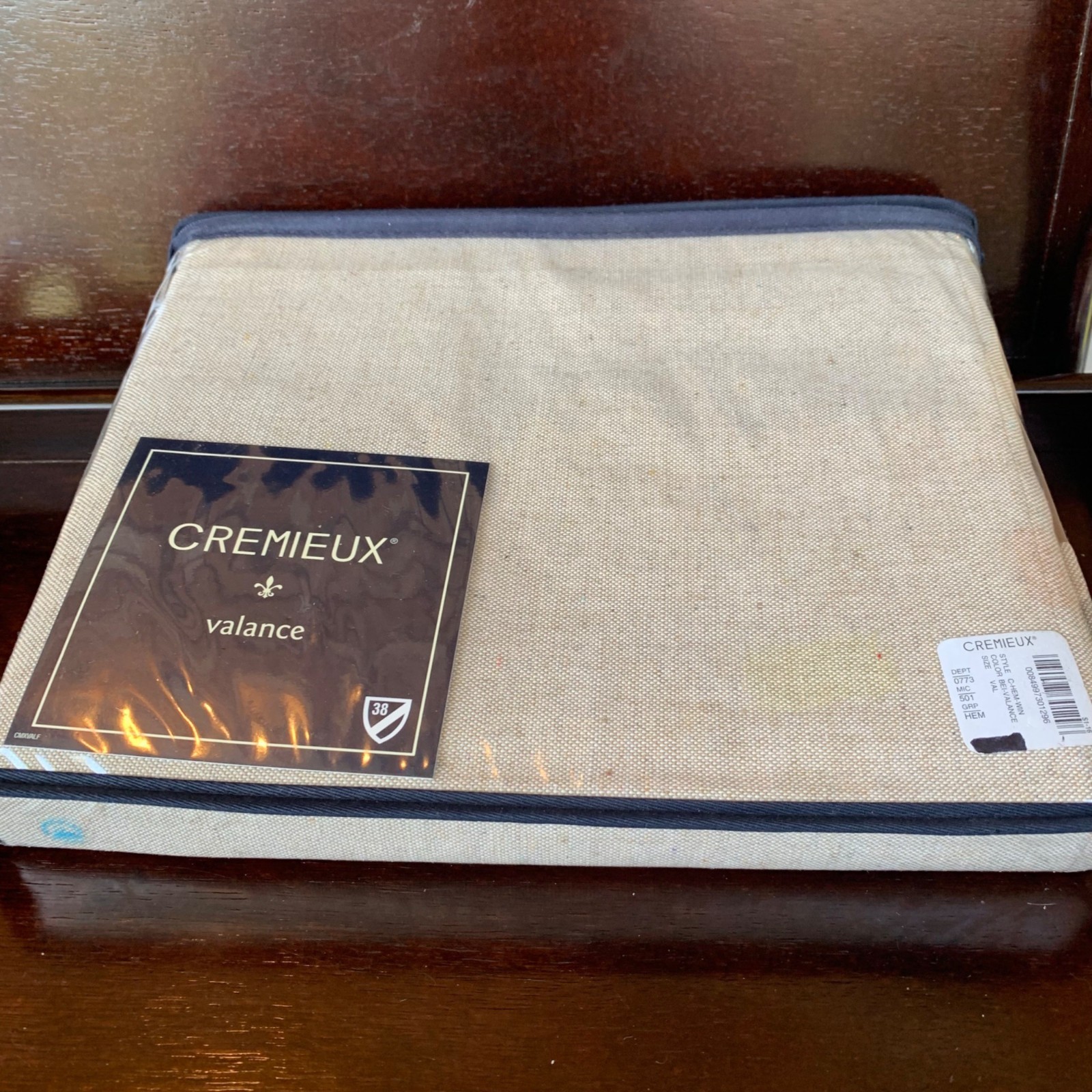 Cremieux Window Valance Classic Hemstitch Oxford Cotton 15 X 84 Khaki Hemstitch