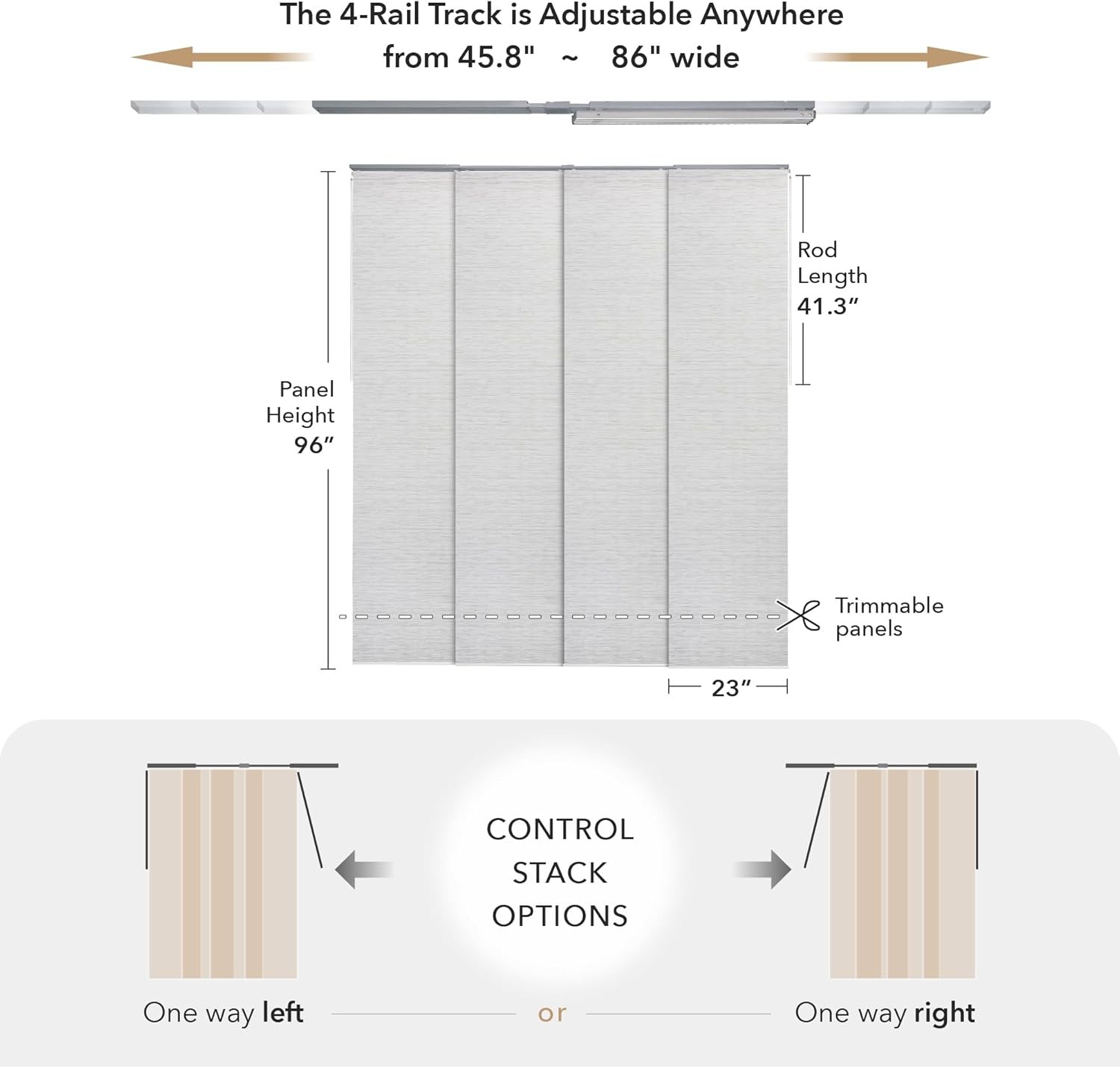 Adjustable Sliding Panel Track Blinds, Vertical Blinds, Room Dividers Walls,