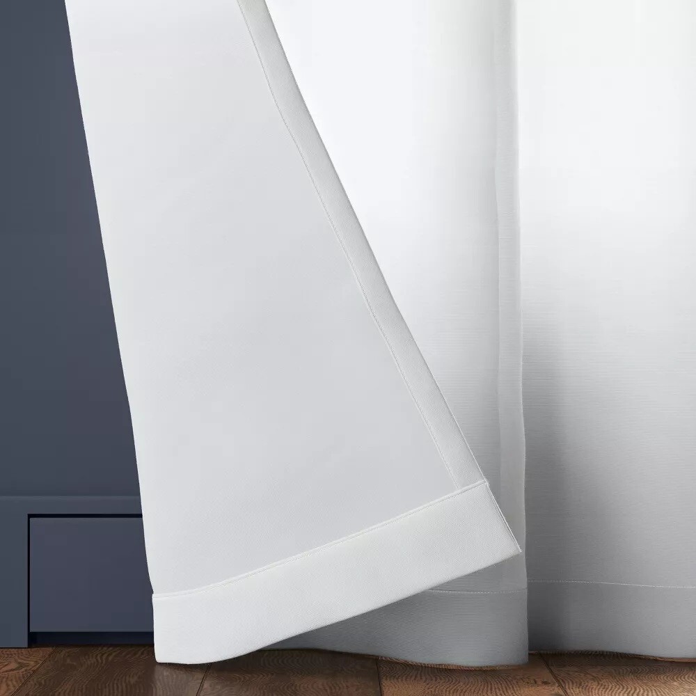 Threshold Farrah Light Filtering 2 White Curtain Panel Set 54″ x 63″ Each