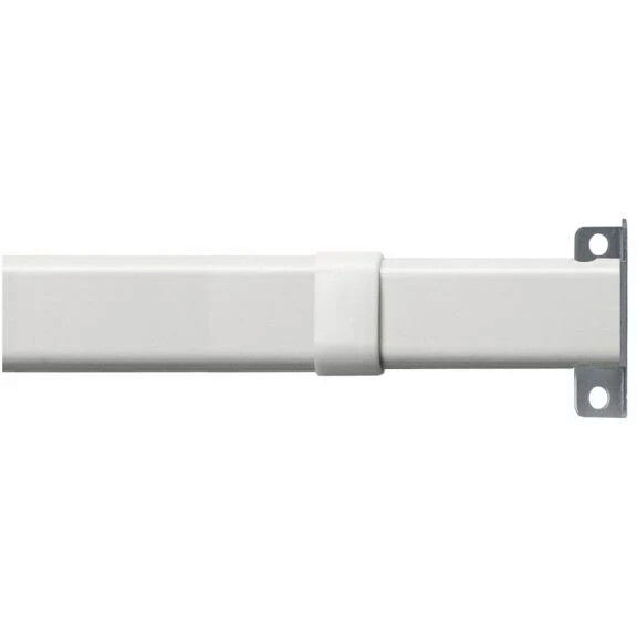 Kirsch Sash Curtain Rod Pair 8″ – 12″ White Rectangular Metal w/ Hardware Hanger