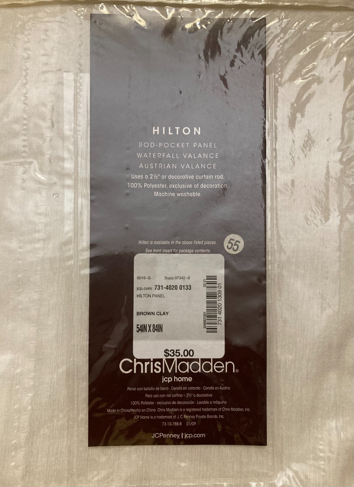 Two CHRIS MADDEN Hilton Rod Pocket Panels each 54″ x 84″ Color: Cool White NIP