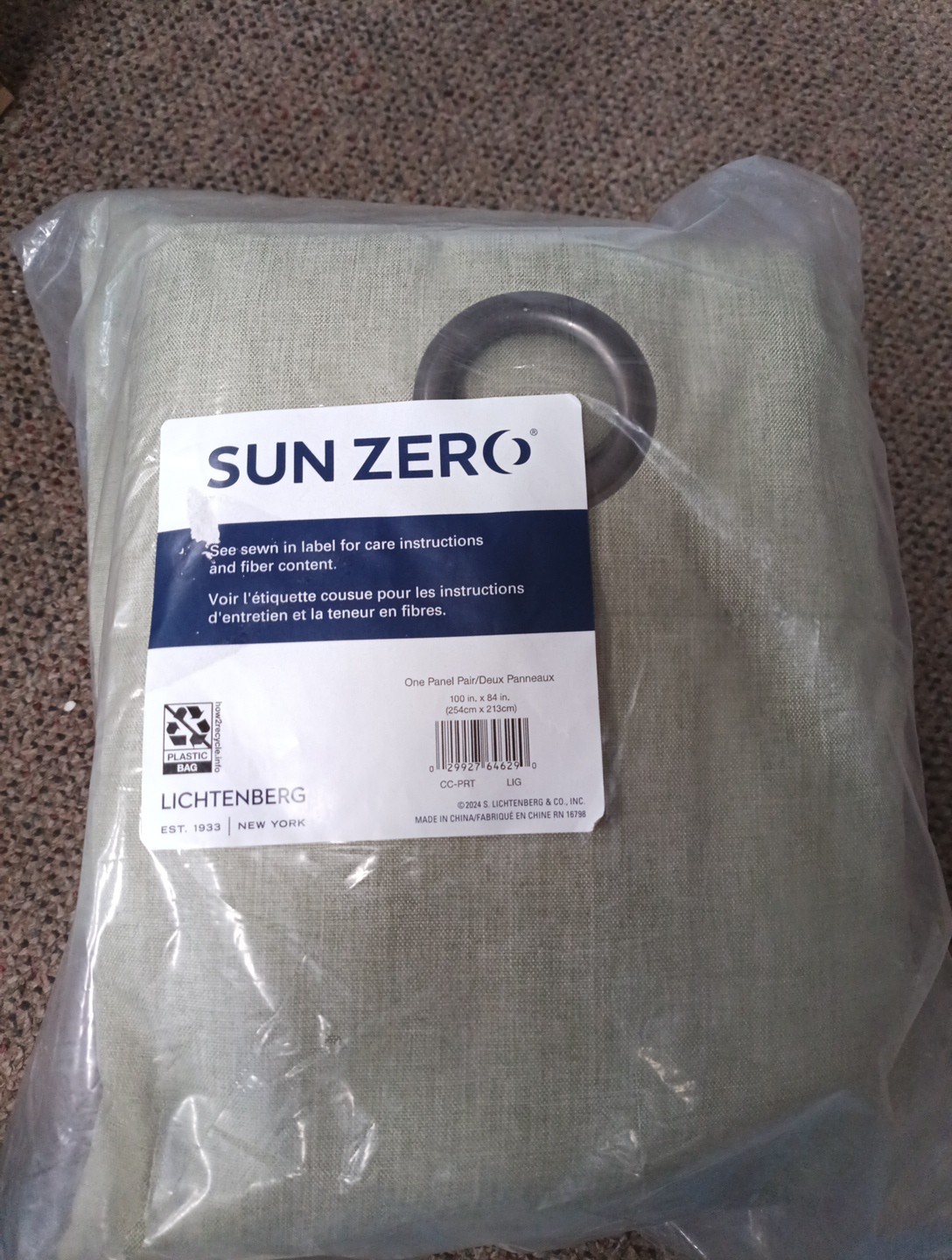 Sun Zero Broderick Blackout Grommet Curtain Panel Pair Lightenberg 100in ×84in
