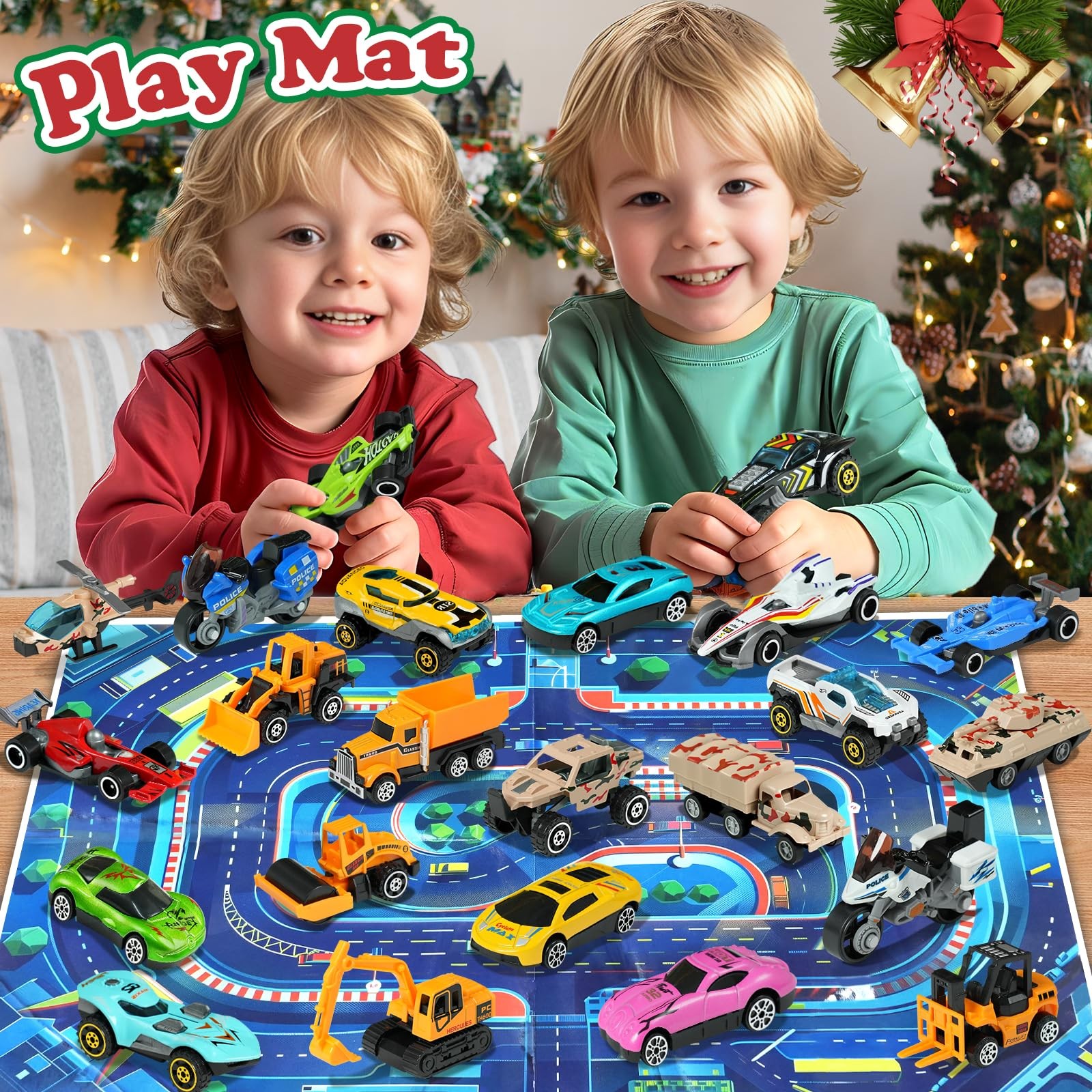 Advent Calendar 2025 for Kids Stocking Stuffer Toy Cars with 24 Different Alloy