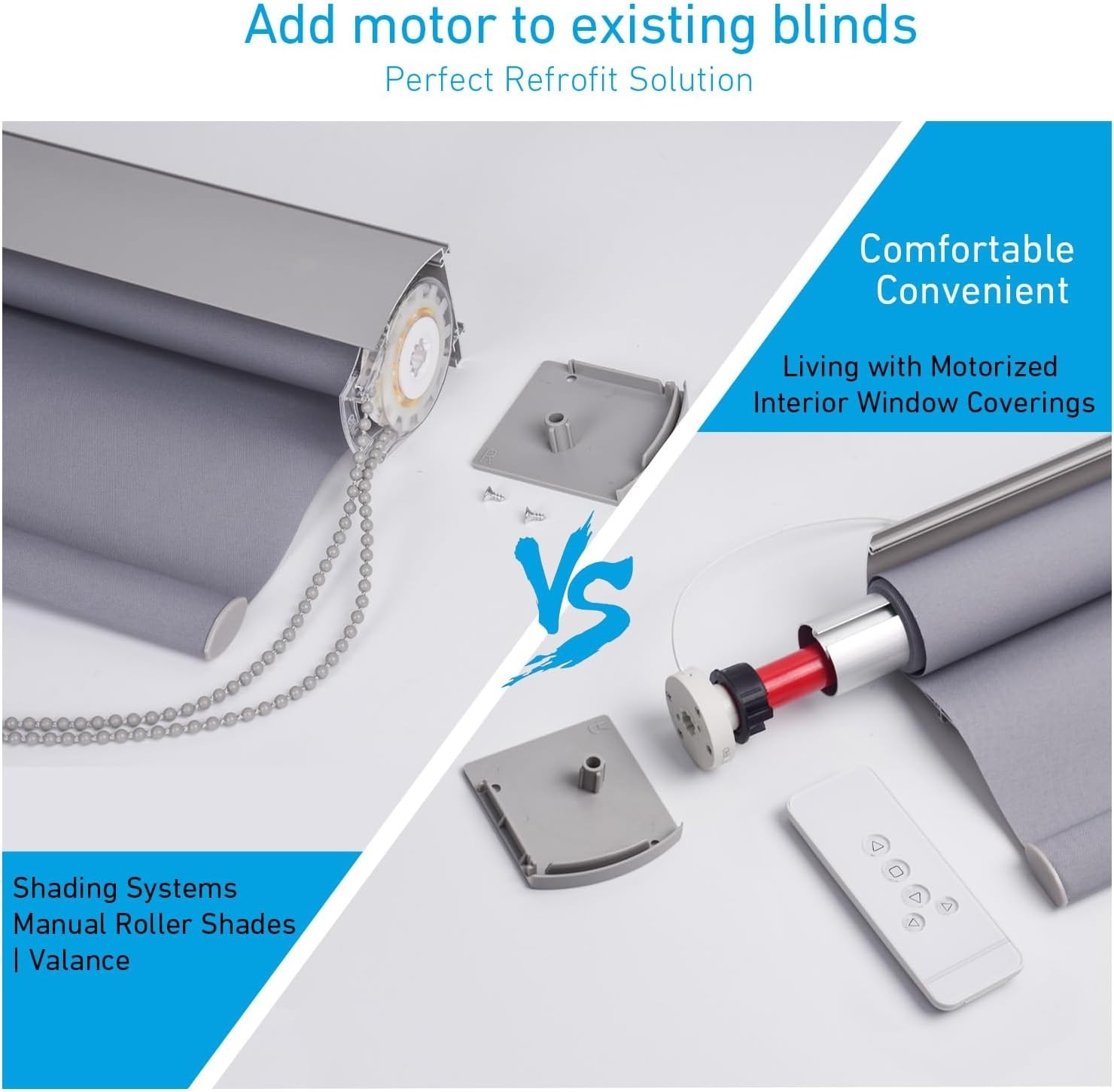 Roller Shade Motor Kit with Remote Control – Rechargeable ‘