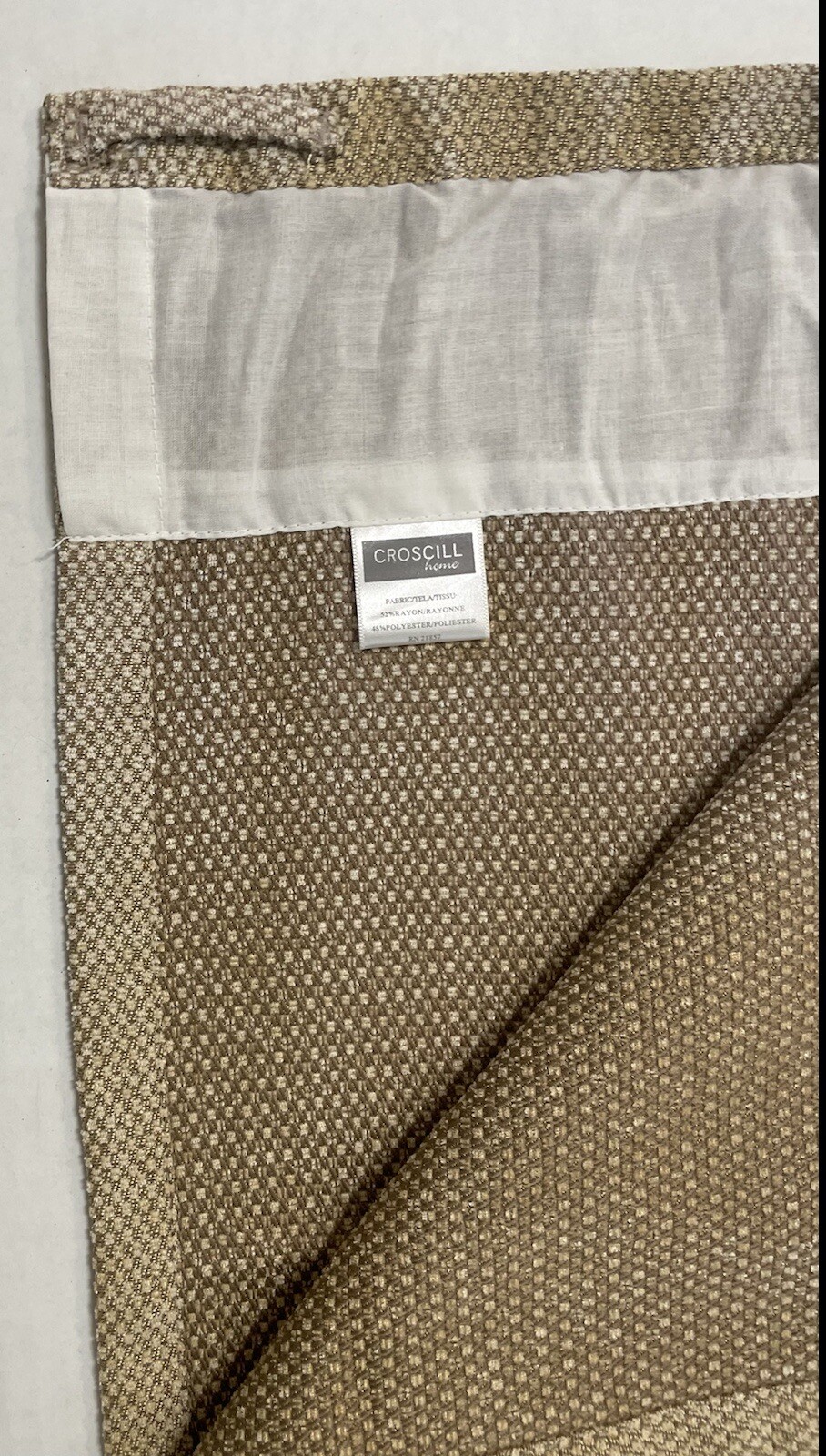 Croscill Valances Set Of Two – Textured Beige 48″x 20″