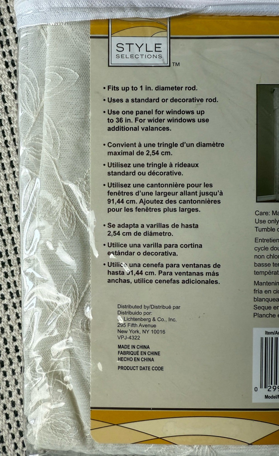 Style Selections Cecelia 54 in x17 in One Piece Ivory Embroidered Lace Valance