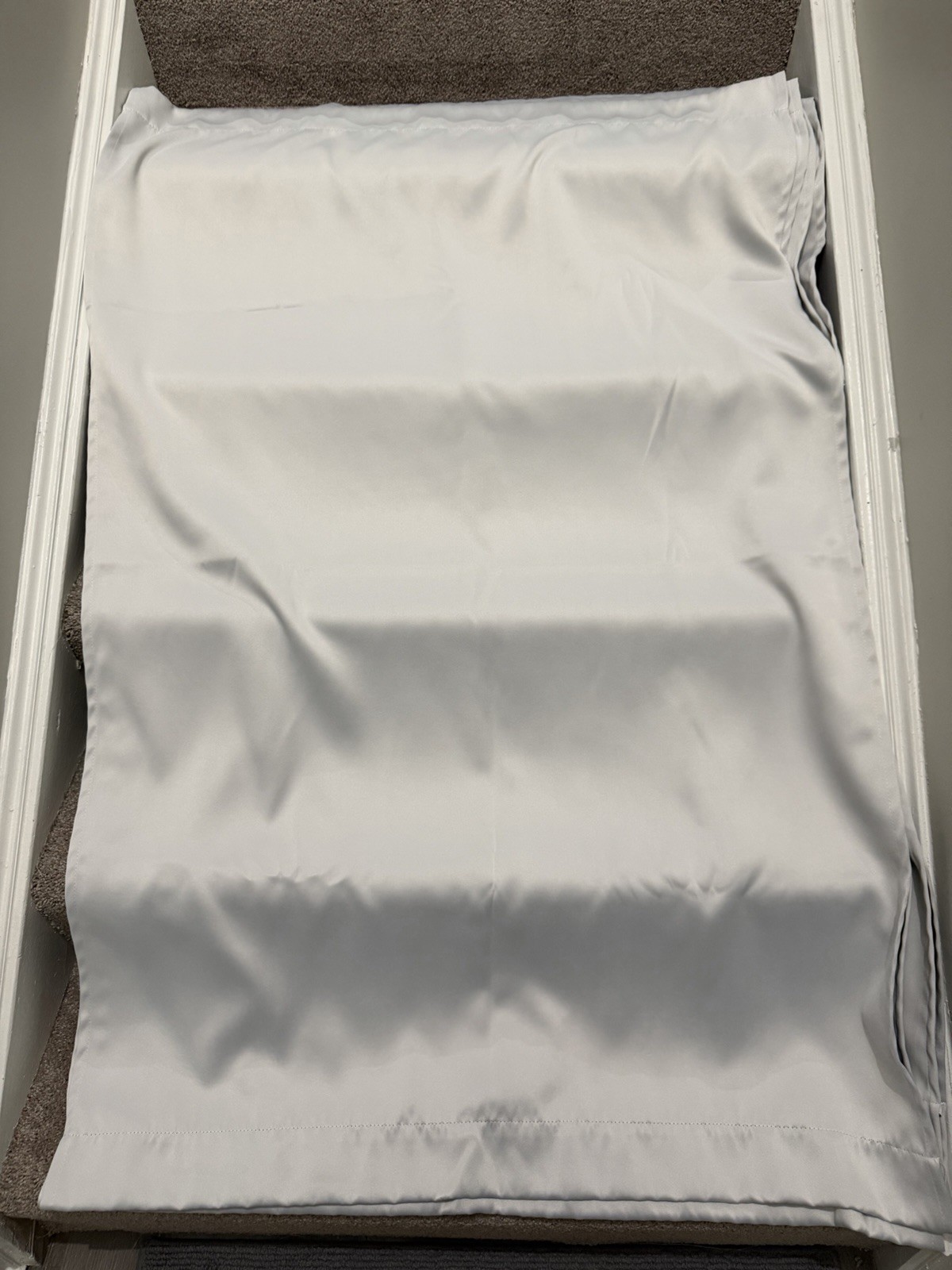 Sun Zero Pearl White 100% Polyester Solid Blackout Curtain Panels