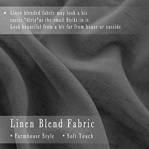 Dark Gray Curtains 24 Inch Length for Mini Kitchen Travel Half Window ,Small