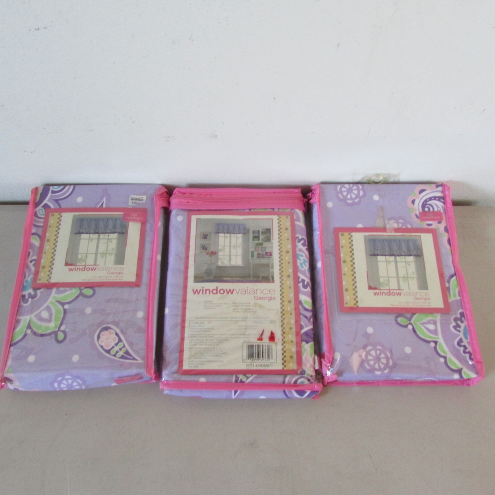 3 pack Window Curtain Valance Georgia 17 in x 60 in Purple h