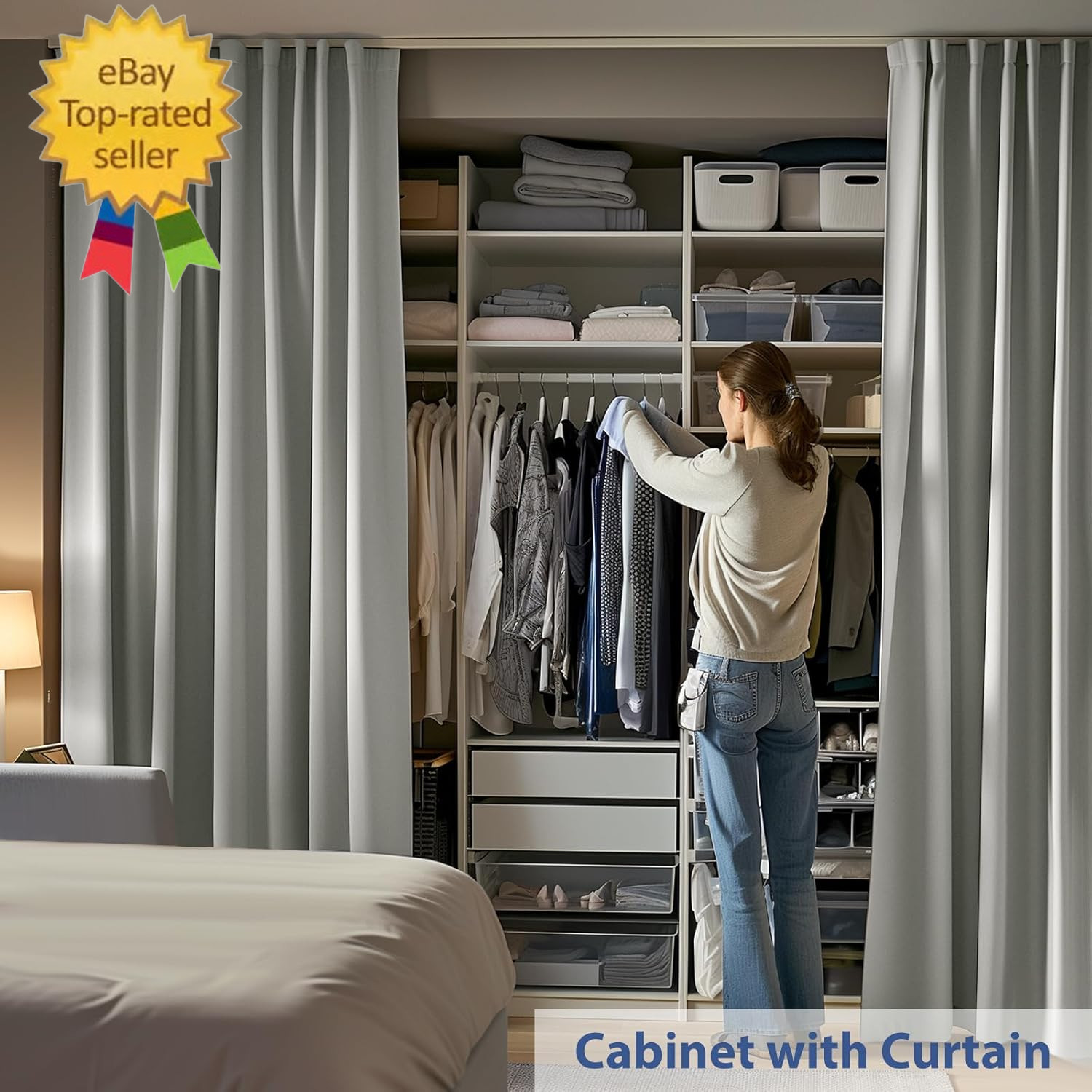Room Divider Ceiling Mounted Curtains Track Sets Extra Wide Blackout Curtain Fle