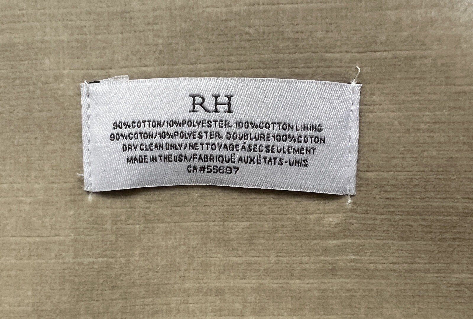 Restoration Hardware Vintage Velvet Drapery RP 100″W x 84″L Oatmeal NEW $549