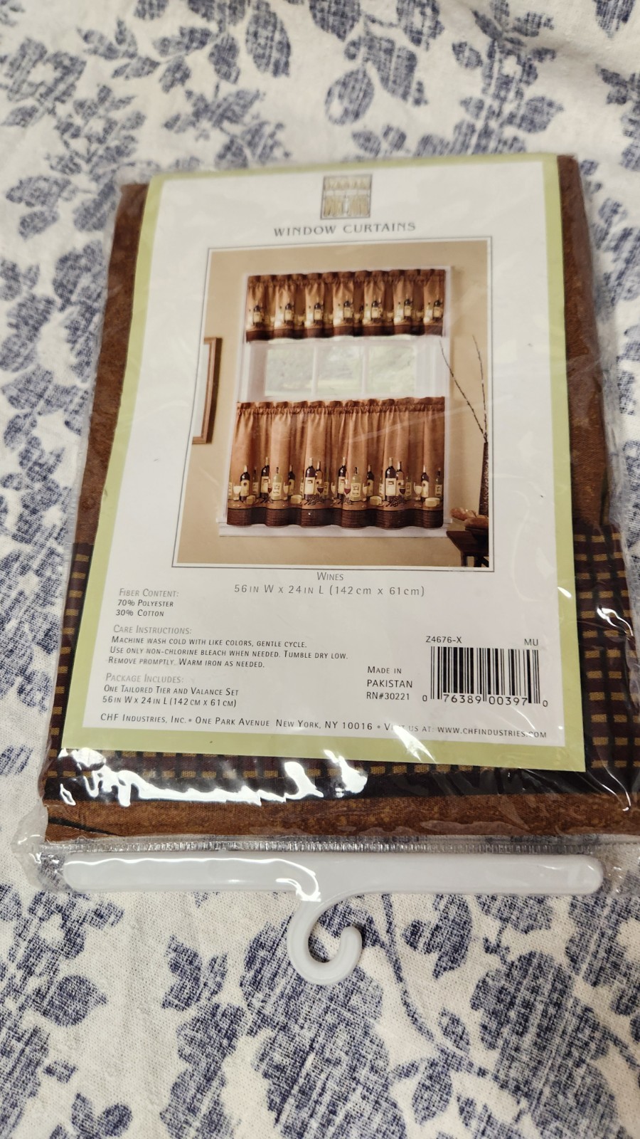 CHF & You Wines Tier and Valance Curtain Complete Window Set 56″W x 24″L
